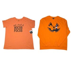 Halloween Jack O Lantern Hocus Pocus Shirt & Sweatshirt Bundle